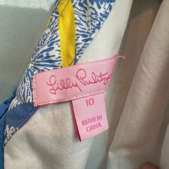 Lilly Pulitzer One-Shoulder Sandra Ruffle Cotton Dress Butterfly Print Size 10 - Picture 10 of 13